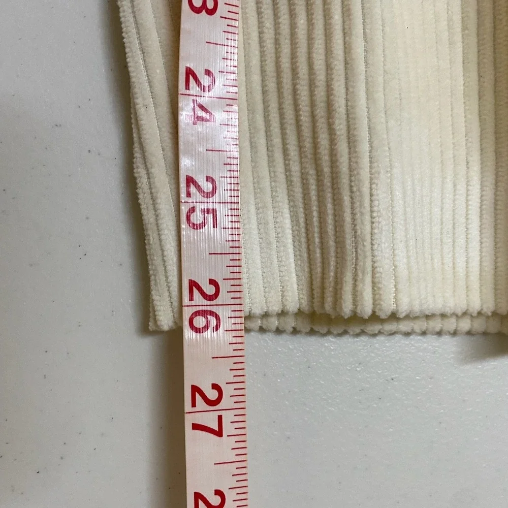 Vtg Lands End‎ Corduroy Trousers Mens 44x26 Cream USA Made Heritage